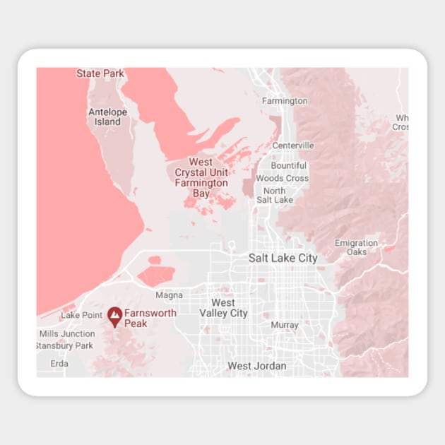 Salt lake city pink map Sticker by Mapmania